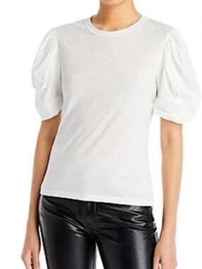 A.L.C. Kati Puff Sleeve White T Shirt XSmall